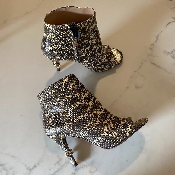 coach snake skin remi open toe booties - Picture 1 of 6